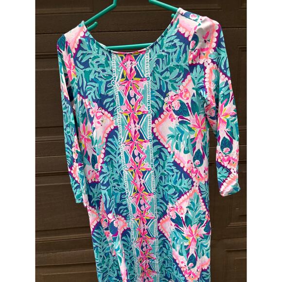 Lilly Pulitzer Ophelia Swing Dress Small S Seaside Aqua with a crossed back - Picture 4 of 8